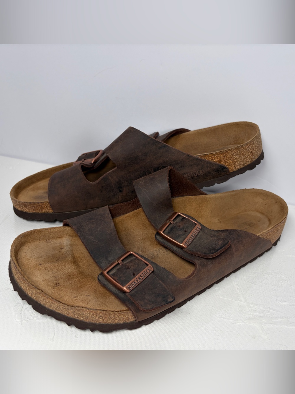 Birkenstock Arizona Sandals EU 46 US 13 Brown Leather Regular Wide Germany